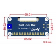Waveshare color LCD DPI IPS 7 "1024 x 600 for Raspberry Pi