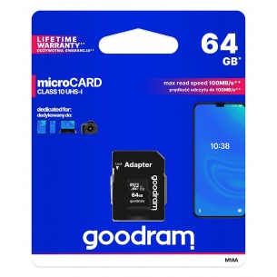 Karta pamięci GOODRAM MicroSDXC 64GB Class10 UHS-I z adapterem