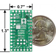 A-Star 328PB Micro - baseplate with ATmega 328PB microcontroller (3.3V, 8MHz) - dimensions