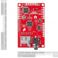 SparkFun Papa Soundie Audio Player - board with ATmega 328P microcontroller - dimensions
