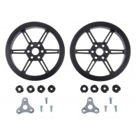 Black Polol wheels 80x10mm for 3mm and 4mm shafts