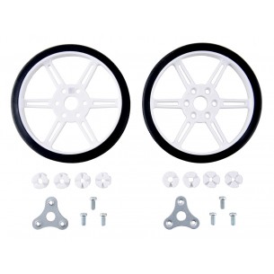 White Polol wheels 80x10mm for 3mm and 4mm shafts