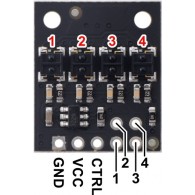 QTRX-HD-04RC - module with 4 reflectance sensor with RC (digital) output