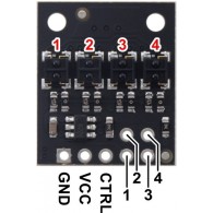 QTRX-HD-04A - module with 4 reflectance sensor with analog output