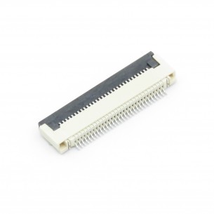 ZIF FFC/FPC female connector, 0.5mm pitch, 30 pin, bottom contact, horizontal
