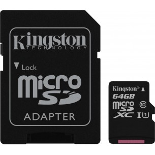 Memory card Kingston micro SDXC 64GB class 10 with adapter