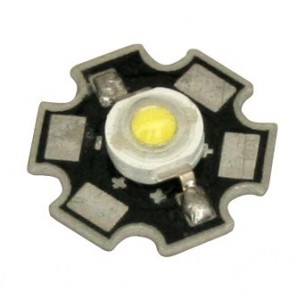 Dioda LED mocy 1W z radiatorem - kolor biały (ciepły)