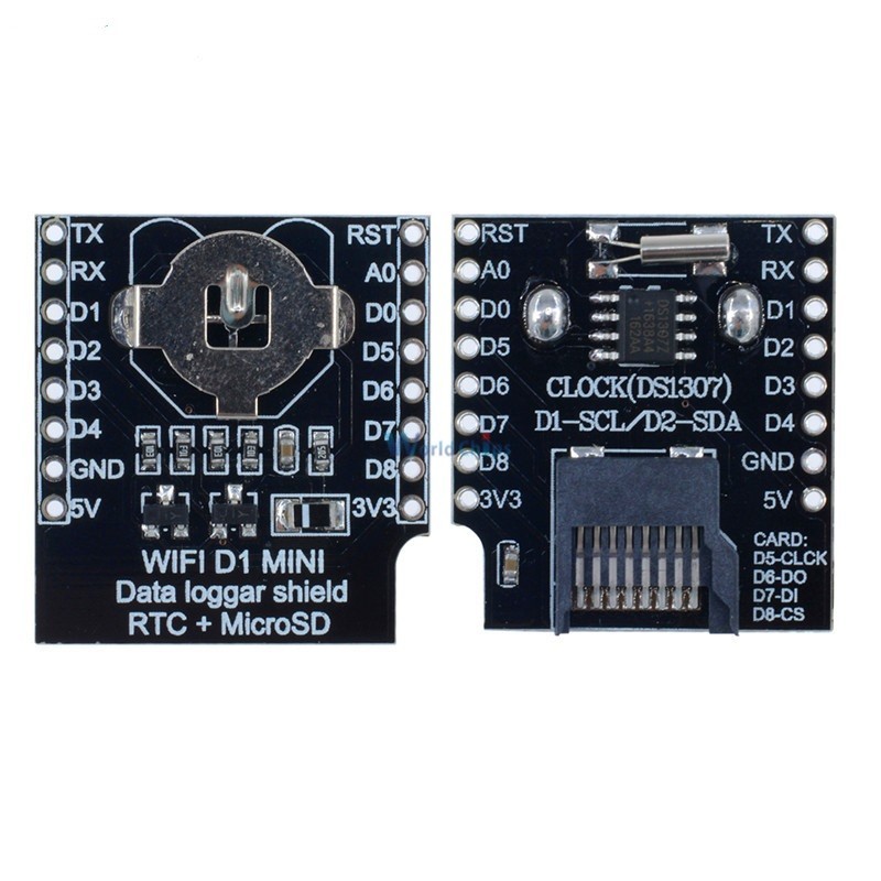 Module with RTC and MicroSD socket for D1 Mini - Kamami on-line store