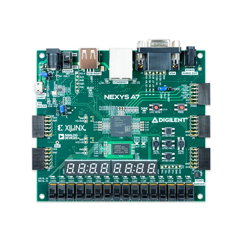 Nexys A7 Artix 50T FPGA (widok z góry)