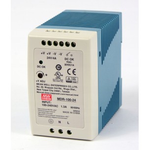 Switching power supply: 96W, 24VDC, 4A, MDR-100-24 Mean Well
