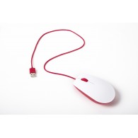 Oficjalna mysz optyczna Raspberry Pi biało-czerwona