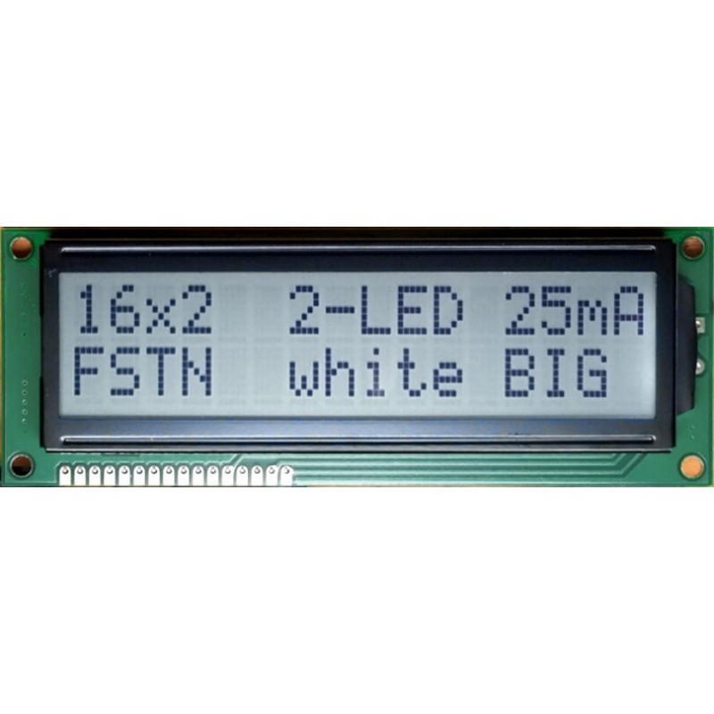 LCD-PC-1602B-FHW K / W-2L E6 C - 16x2 alphanumeric display