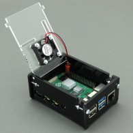 Case for Raspberry Pi 4 transparent black with fan