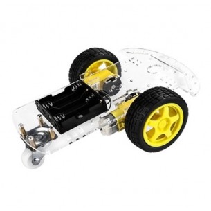 2WD chassis with motors, transparent