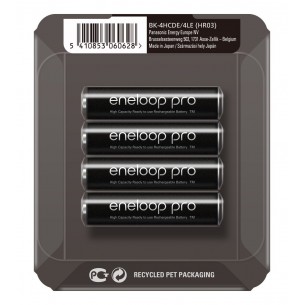 Panasonic Eneloop PRO R03/AAA 930mAh Rechargeable Batteries - 4 pcs
