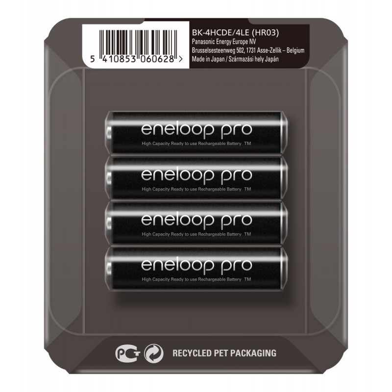 Panasonic Eneloop PRO R03/AAA 930mAh Rechargeable Batteries - 4 pcs