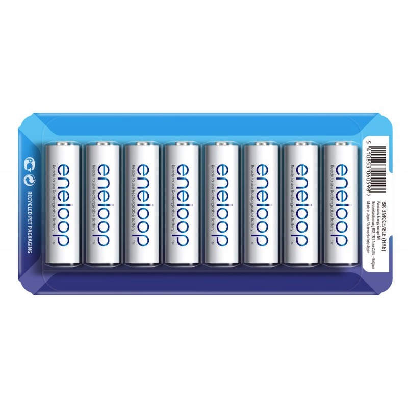 Panasonic 8-pack of Rechargeable Eneloop 2000mAh NiMh AA Batteries