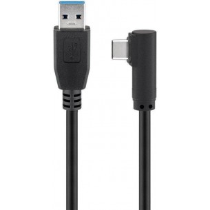 USB A - USB Typ C (angled) cable, 0.5m