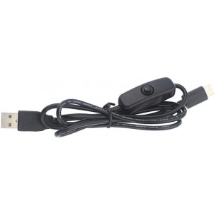 USB type A - USB type C cable with switch 1m black