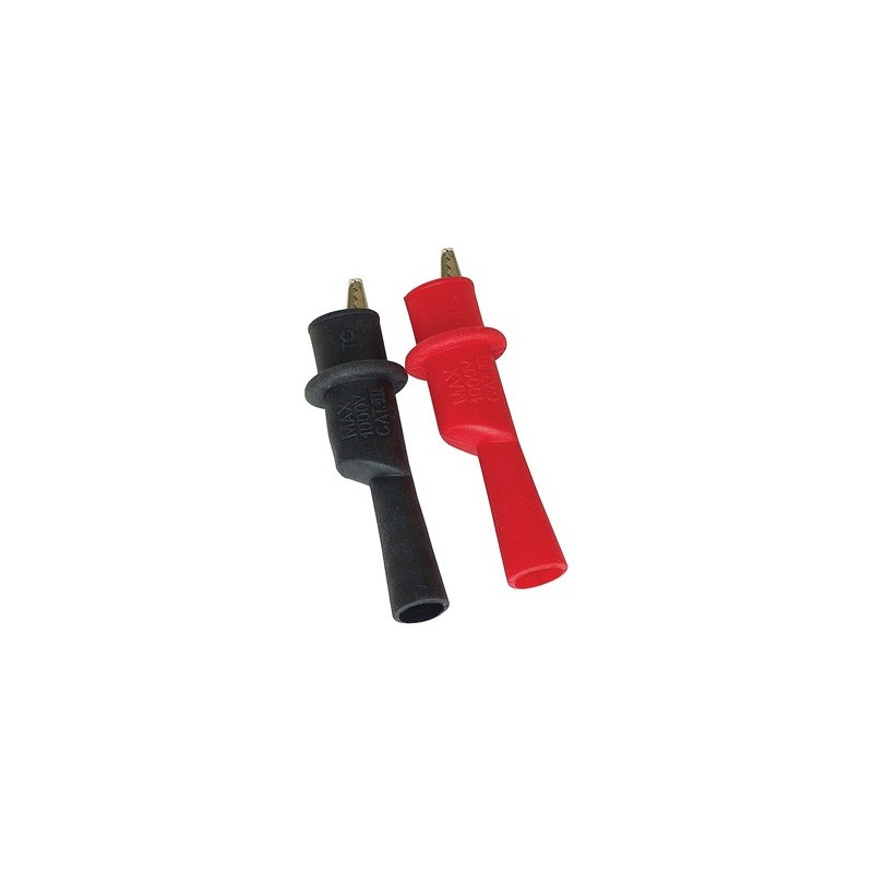 Set of 2 crocodile clips for multimeter probes (black and red)