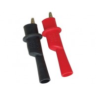 Set of 2 crocodile clips for multimeter probes (black and red)