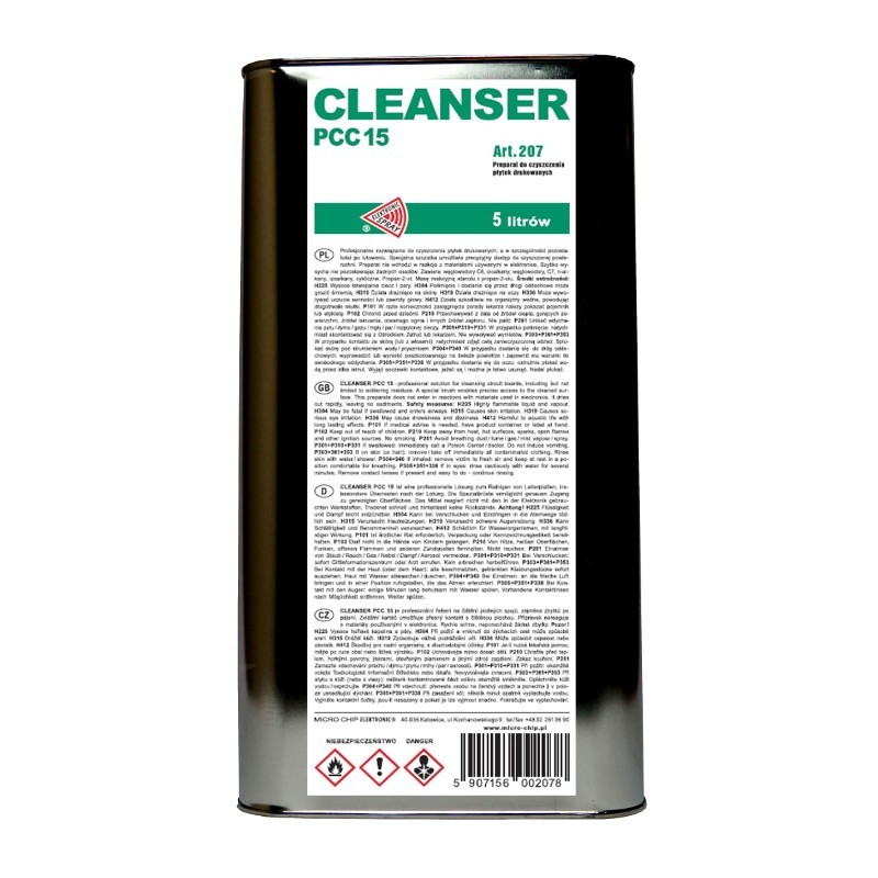 Cleanser PCC 15 5L liquid