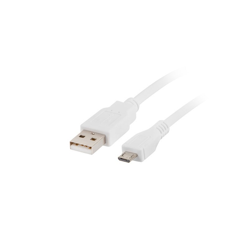 Przewód USB microUSB 0,5m biały
