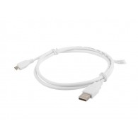 Przewód USB microUSB 1m biały