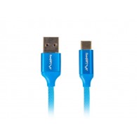 Przewód USB typ A - USB typ C QC3.0 miedź oplot 1,8m niebieski