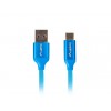 Przewód USB typ A - USB typ C QC3.0 miedź oplot 1,8m niebieski