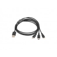 Przewód USB-A microUSB Lightning USB-C 1,8m czarny (tylko ładowanie) 