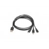Przewód USB-A microUSB Lightning USB-C 1,8m czarny (tylko ładowanie) 