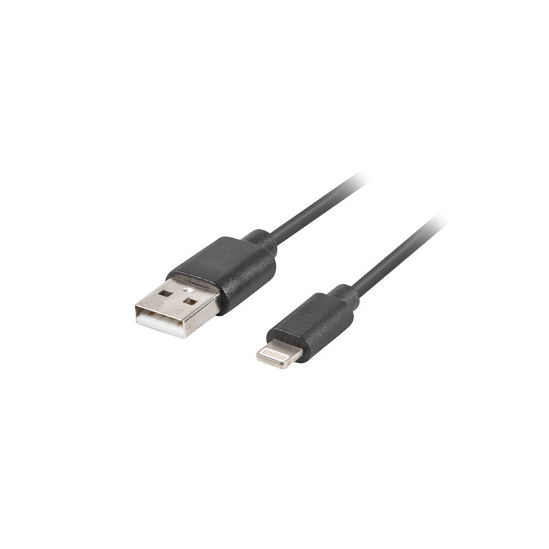 Cable USB-A lightning 1m black