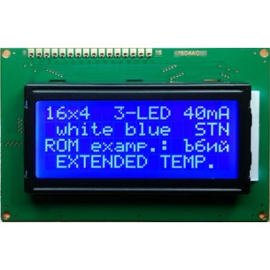 LCD-EC-1604A-BIW W/B-E6 C - 4x16 alphanumeric LCD display