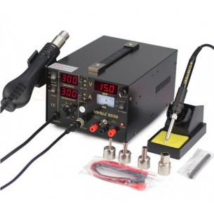 YIHUA 853D - Hotair 5in1 soldering station, tip, power supply, signal tester and voltage meter