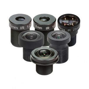 Set of 6 M12 lenses with an adapter for the Raspberry Pi HQ camera