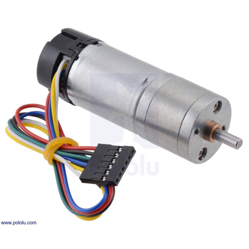 20,4:1 6V HP 25Dx65L- Metal Gearmotor with 48 CPR Encoder