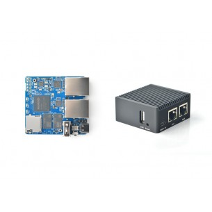 NanoPi R2S - Minicomputer with Rockchip RK3328 chip, Dual Ethernet and 1GB RAM + case