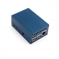 Metal case for Raspberry Pi 4B, blue (with fan)