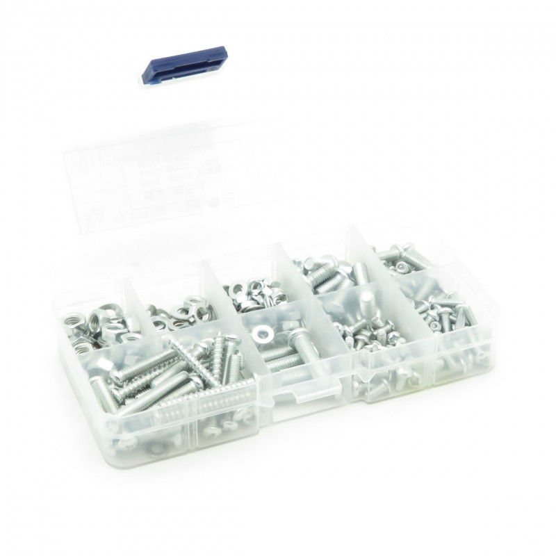 Set of screws, nuts and washers 250 pieces