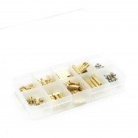 Set of 5/10/25/20 mm brass spacers with nuts and bolts