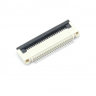 ZIF FFC/FPC female connector, 0.5mm pitch, 24 pin, bottom contact, horizontal