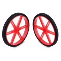 Pololu 90x10mm Wheels for Standard Servos with 5.8mm 25T Spline (Red)