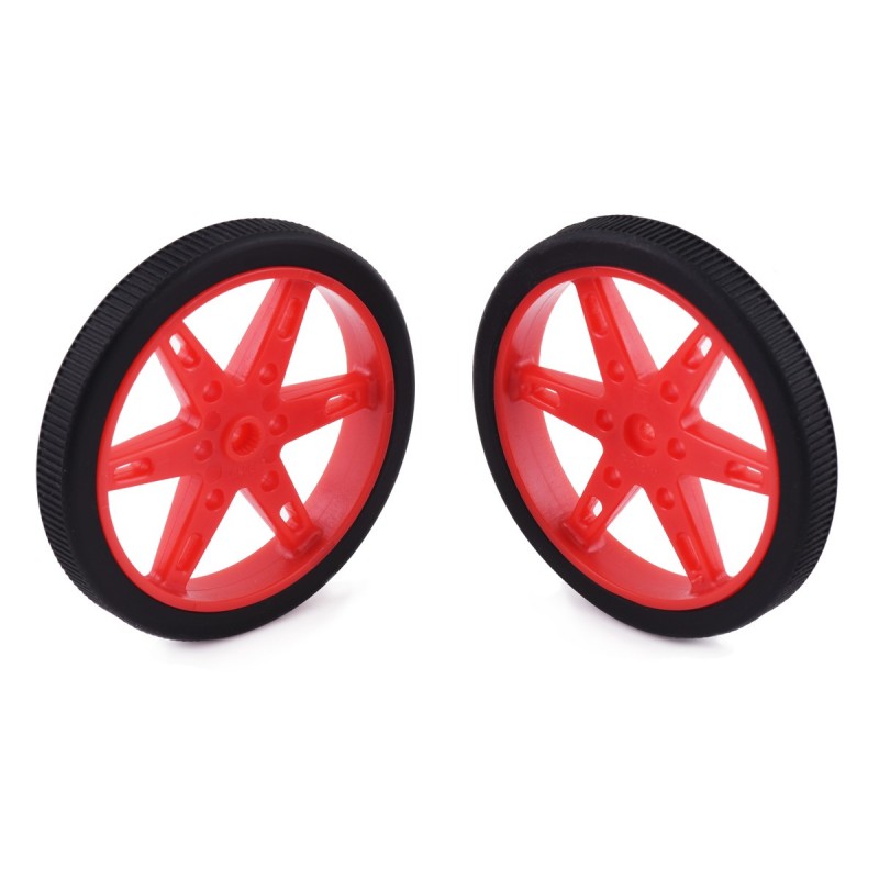 Pololu 60x8mm Wheels for Micro Servos with 4.8mm 20T Spline (Red)