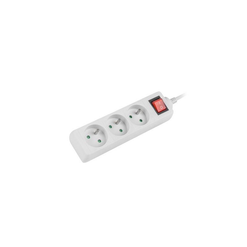 Power strip Lanberg 1.5m white 3 french sockets with circuit breaker