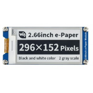 2.66inch e-Paper Module - Moduł z czarno-białym wyświetlaczem e-Paper 2,66" 296x152