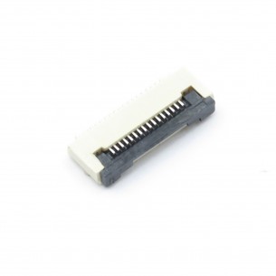 ZIF FFC/FPC female connector, 0.5mm pitch, 16 pin, bottom contact, horizontal