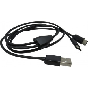 USB A - 2x USB Type-C cable 1m black