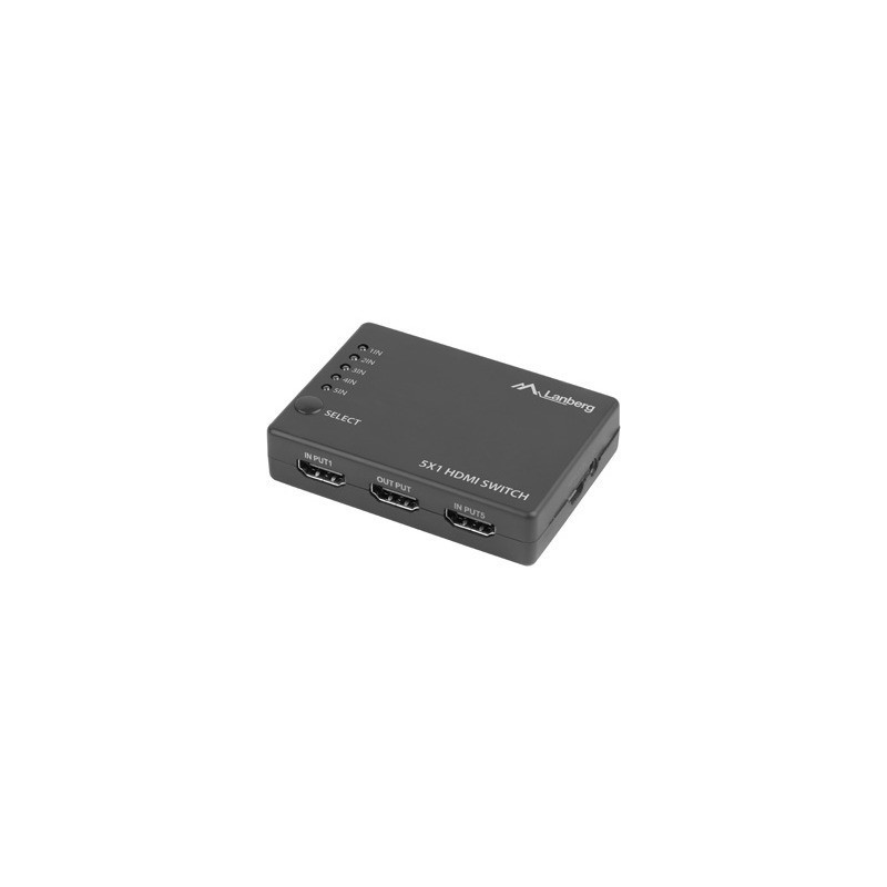 Switch video Lanberg 5x HDMI czarny + port micro usb + pilot - Z29502