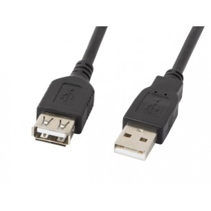 USB-A M / F 2.0 1.8M extension cable, black Lanberg